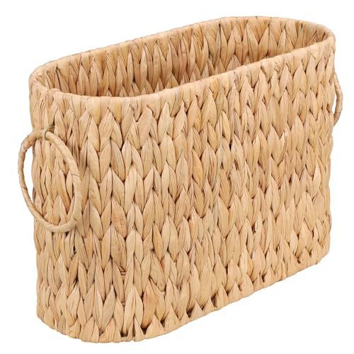 Natural Woven Rectangular Basket with Side Handles